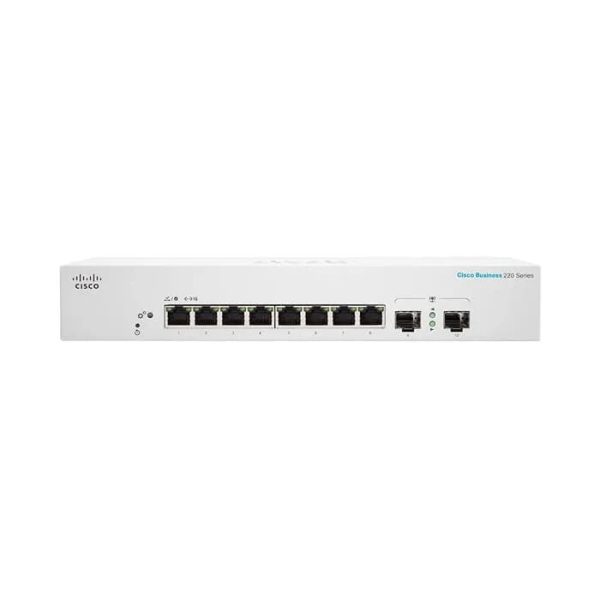 سويتش Cisco Business CBS220-8T-E-2G-EU ذكي بعدد 8 منافذ جيجابت إيثرنت (T) مع 2 منفذ SFP جيجابت، موديل CBS220-8T-E-2G-EU.