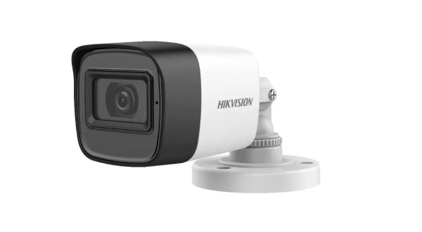 كاميرا مراقبة Bullet مدمجة (Mini) بدقة 2 ميجابكسل، مزودة بـ مايكروفون مدمج (Audio) وعدسة ثابتة (Fixed Lens).