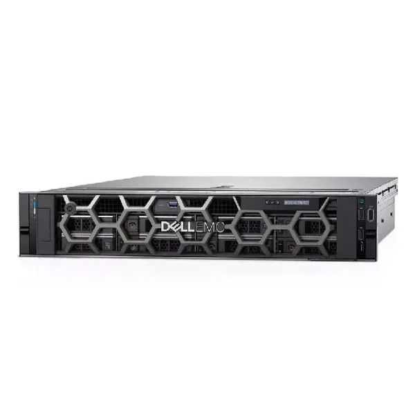خادم Dell PowerEdge R740 مزوّد بمعالجين Intel Xeon Gold 5218R بسرعة 2.1 جيجاهرتز، مع ذاكرة RAM بسعة 32 جيجابايت (2×16 جيجابايت) RDIMM بسرعة 3200MT/s بتصميم Dual Rank، وسعة تخزين 2.4 تيرابايت.