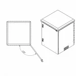 Isometric 3D structural line drawing of ProRack 12U PR-OD6612 outdoor network cabinet
