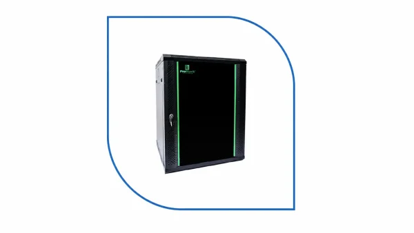 ProRack 12U wall mount cabinet PR-W6612 600x600 black enclosure with glass door