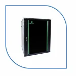 ProRack 15U wall mount cabinet PR-W6615 600x600 black enclosure with glass door