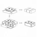 Flat-pack structural assembly diagram for ProRack PR-W6615 15U wall mount enclosure