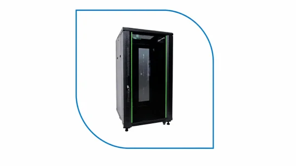 ProRack 18U 600x600 standing network rack PR-FG6618 black cabinet with glass door