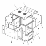 3D CAD exploded view assembly drawing of ProRack PR-W6406 6U wall mount cabinet