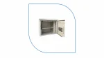 ProRack 9U 600x450 IP65 outdoor wall mount cabinet PR-OD6409 white enclosure with door open