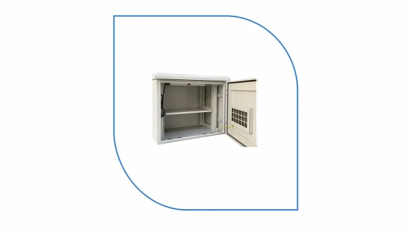 ProRack 9U 600x450 IP65 outdoor wall mount cabinet PR-OD6409 white enclosure with door open
