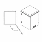 3D isometric CAD schematic drawing of ProRack PR-OD6409 9U outdoor wall mount cabinet