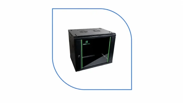 ProRack 9U 600x450 wall mount network cabinet PR-W6409 black enclosure with glass door
