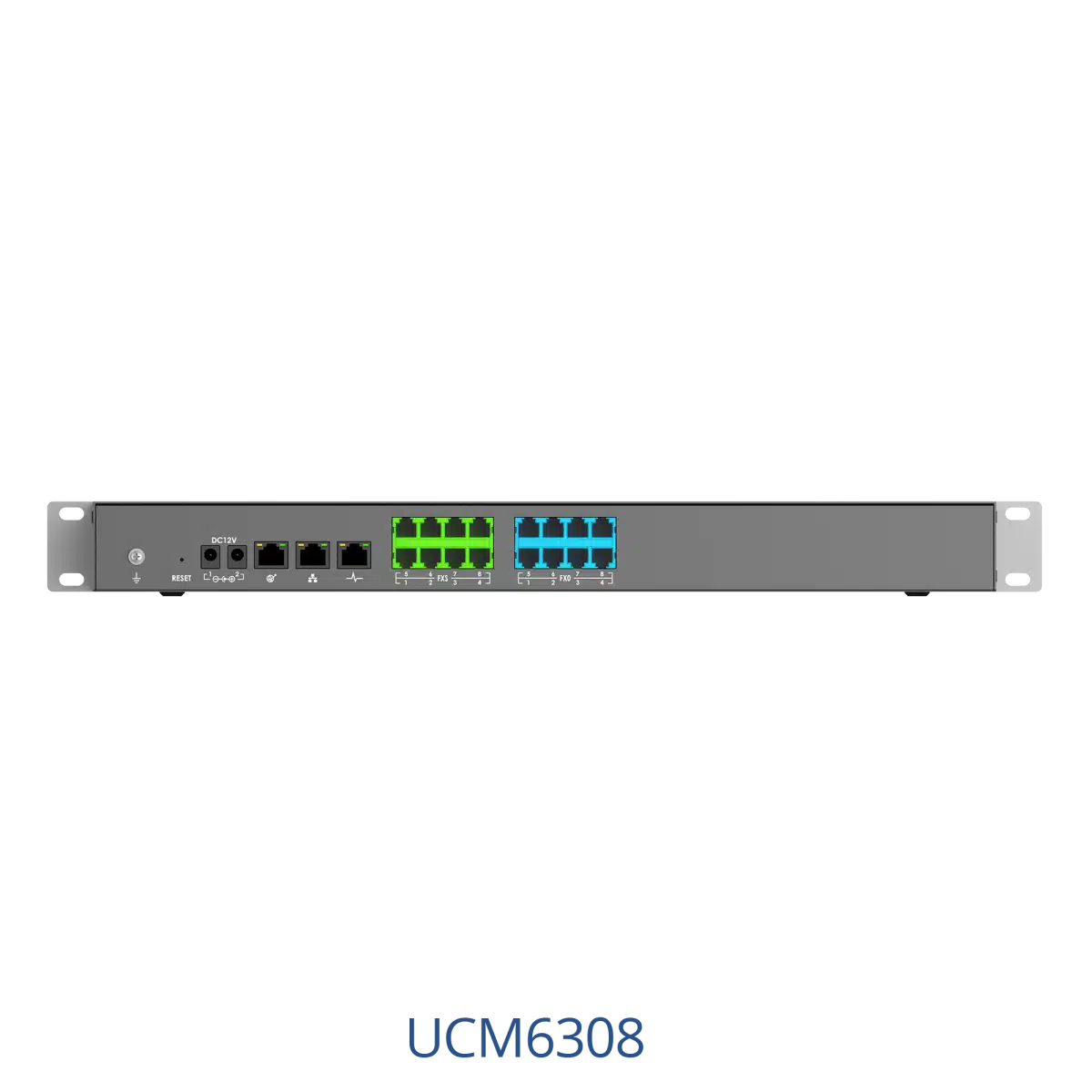 Grandstream Audio IP PBX voice system support 8 FXO Port , 8 FXS Port - UCM6308 back 2