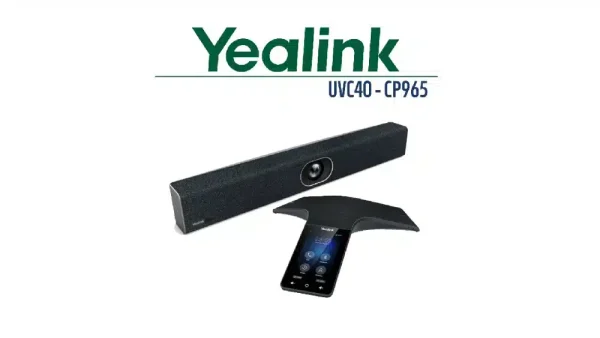شريط الفيديو USB الشامل Yealink UVC40 · هاتف مؤتمرات HD بشاشة لمس CP965 ودعم BYOD