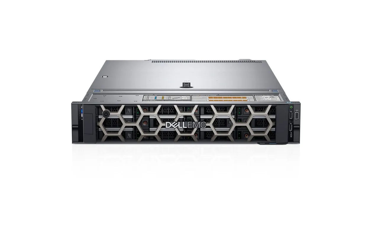 dellemc-per540-12x3-5-bezel-abov.webp خادم Dell PowerEdge R540 مزوّد بمعالجين Intel Xeon Silver 4216، مع ذاكرة RAM بسعة 32 جيجابايت (2×16 جيجابايت) RDIMM بسرعة 3200MT/s بتصميم Dual Rank، وسعة تخزين 1 × 1.2 تيرابايت. - dellemc per540 12x3 5 bezel abov