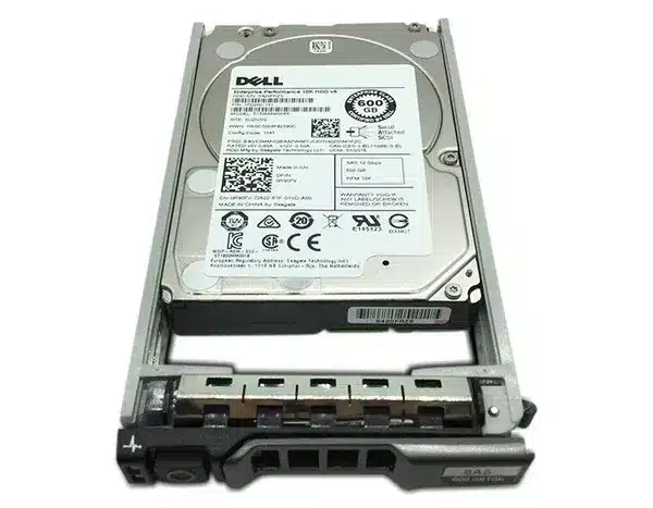 قرص تخزين خوادم Dell 400-BJOE بسعة 600 جيجابايت، من نوع SAS بواجهة 12Gbps، بسرعة 10K RPM، تنسيق 512n، مقاس 2.5 بوصة مع دعم Hot-Plug بحامل 3.5 بوصة.