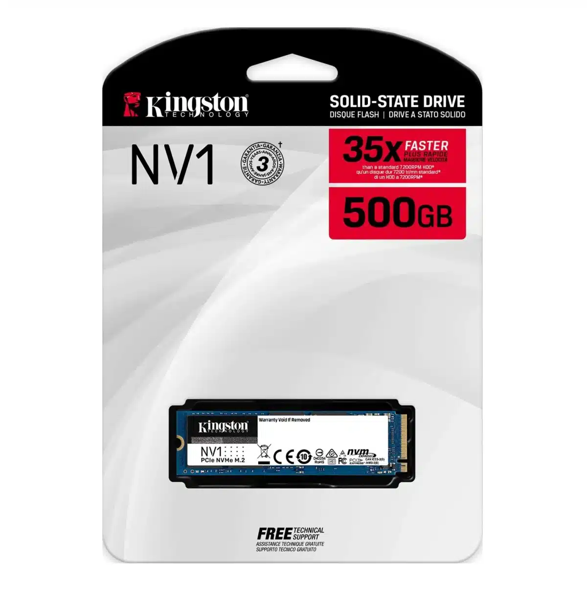 Kingston NV1 500G M.2 NVMe PCIe Internal SSD Up to 2100 MB s SNVS 500G - ktc product ssd snvs 500g 3 zm l ismart